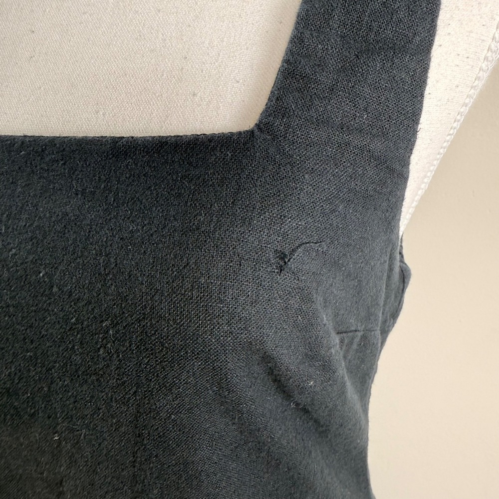 Abercrombie & Fitch Black Linen Blend Square Neck Shift Maxi Dress Sleeveless Sm - Picture 8 of 15